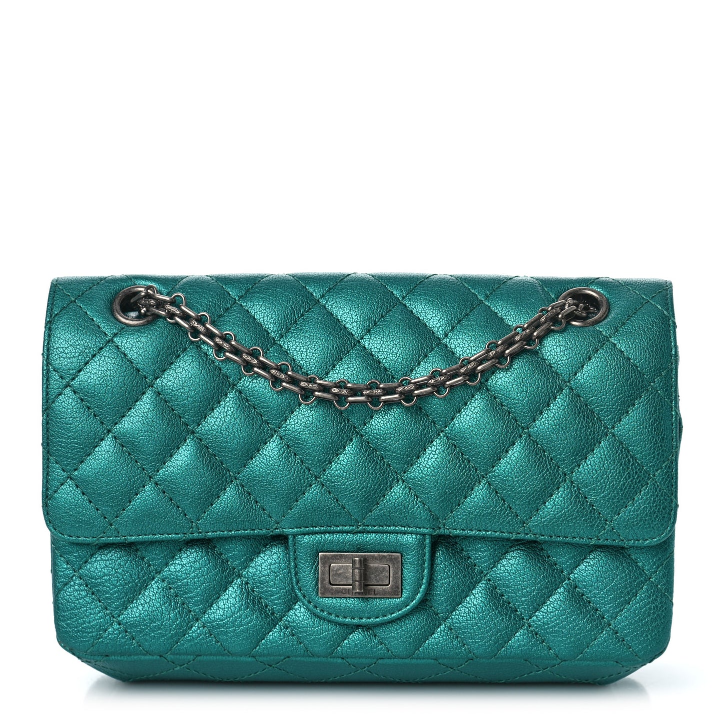 Metallic Sheepskin Quilted 2.55 Reissue 225 Flap Green