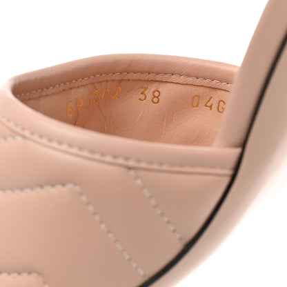 Gucci Nappa Matelasse GG Marmont 55mm Slide Sandals 38 Skin Rose 7 of 10