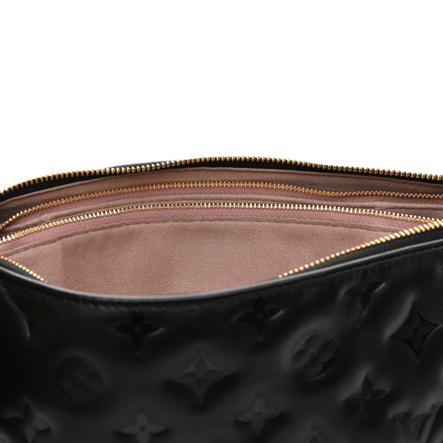 Lambskin Embossed Monogram Coussin PM Black