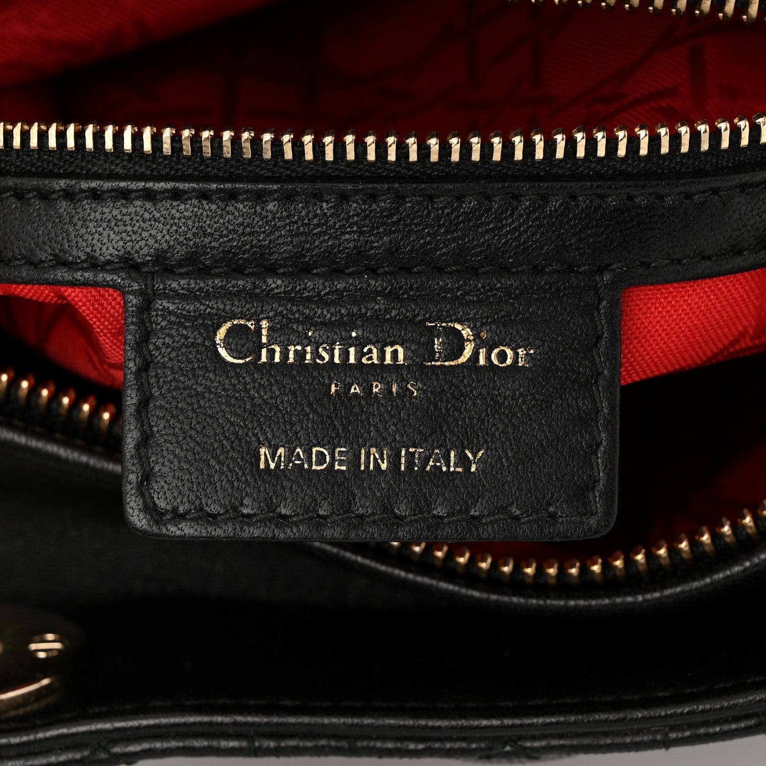 Christian Dior Lambskin Cannage Medium Lady Dior Black 6 of 10