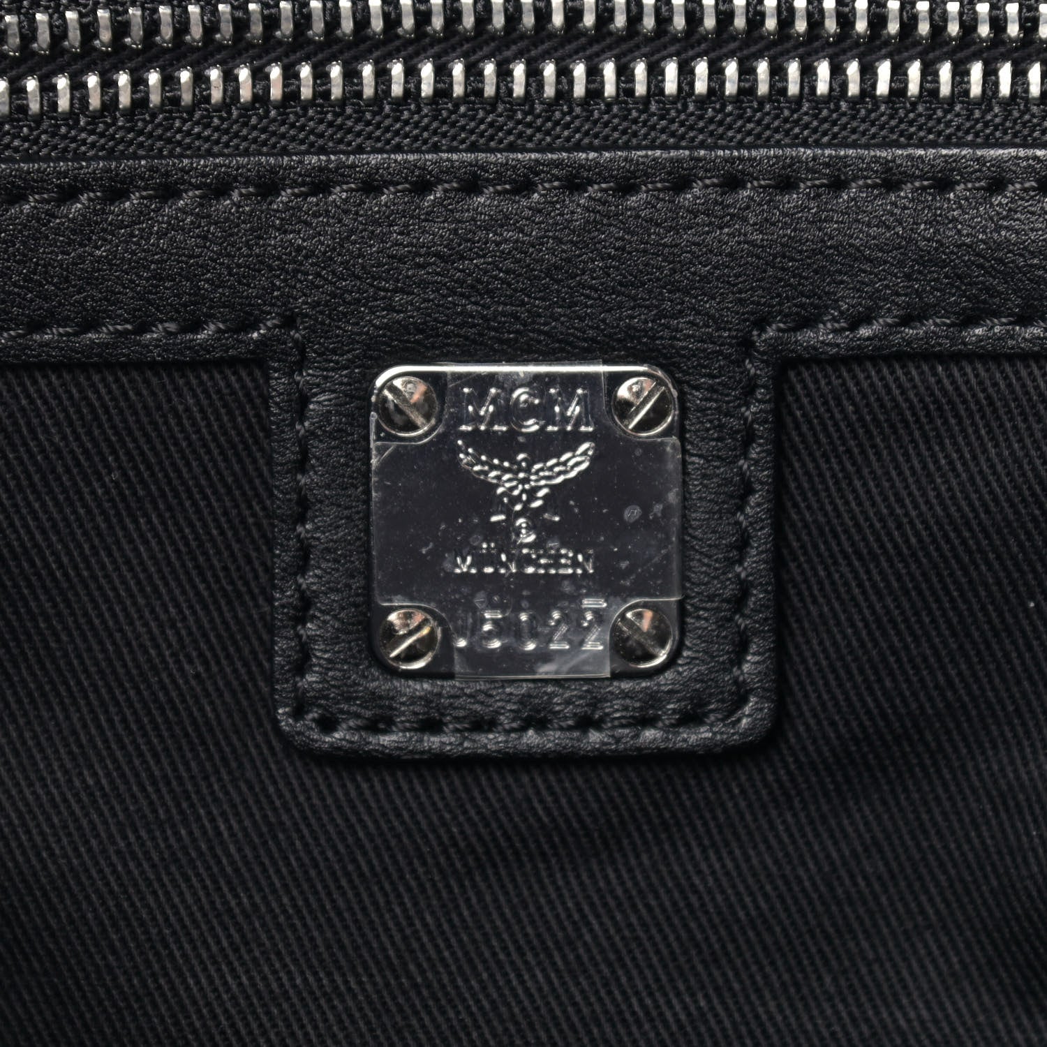 MCM Calfskin Ottomar Monogram Medium Klara Shopper Tote Black 6 of 14
