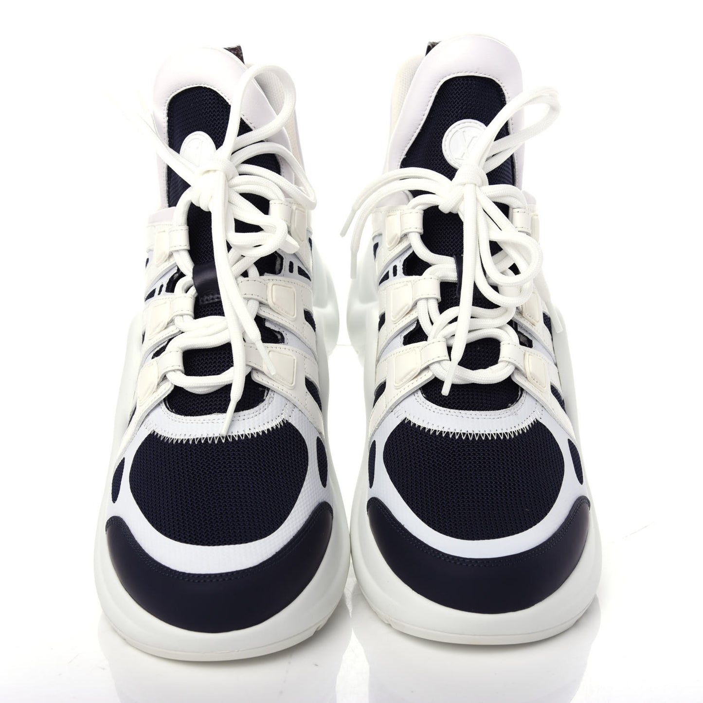 Calfskin Technical Nylon LV Archlight Sneakers 42 Marine