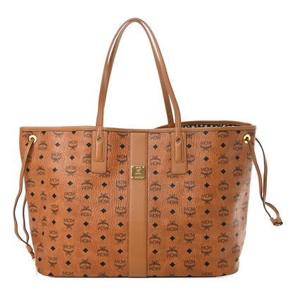 MCM Visetos Large Liz Reversible Shopper Tote Cognac 1 of 17