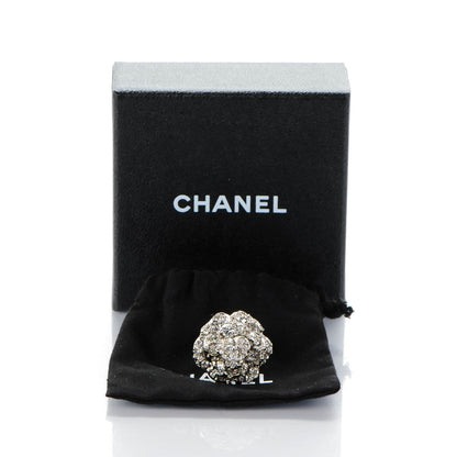 Chanel Strass CC Camellia Ring 6.5 Silver 5 of 5
