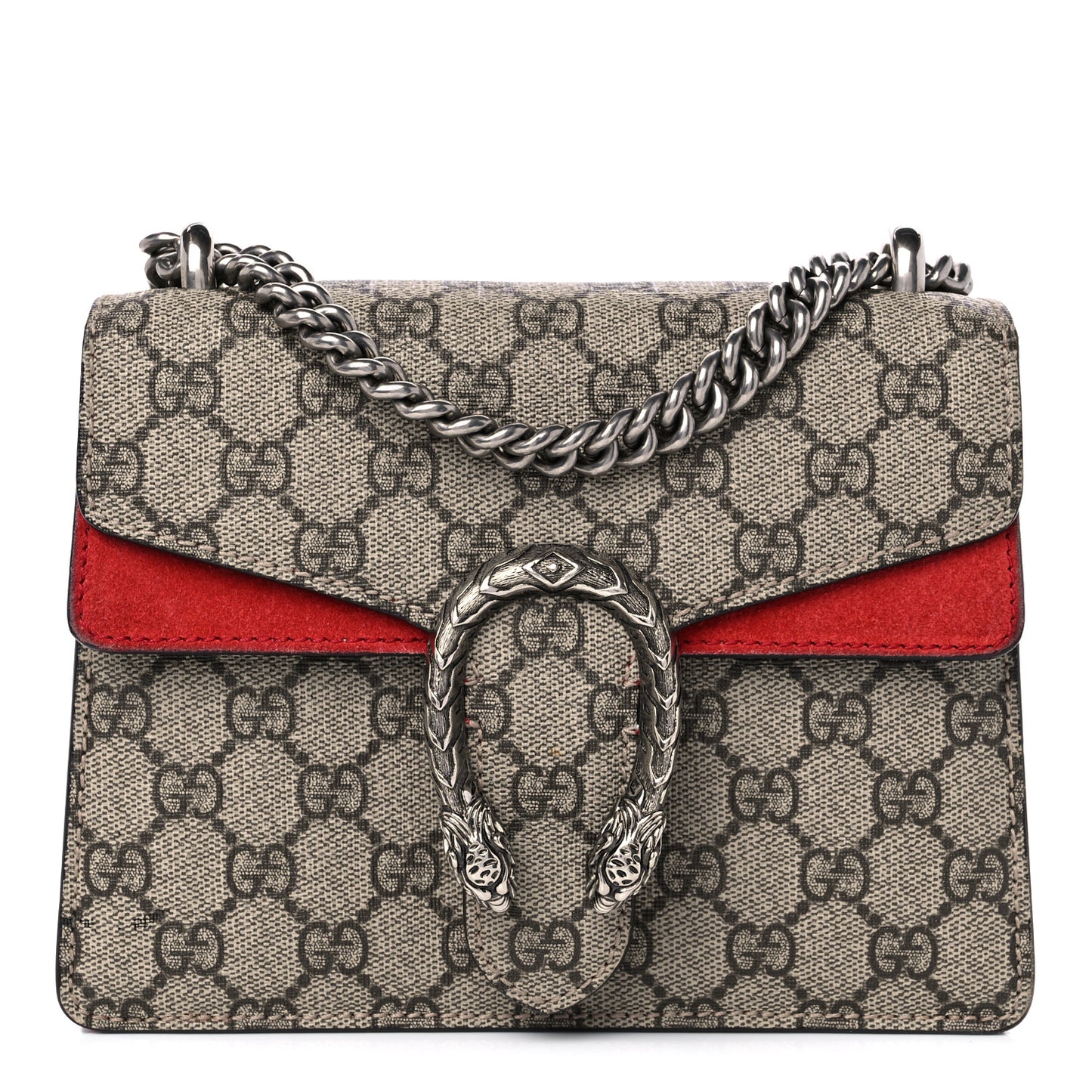GG Supreme Monogram Mini Dionysus Shoulder Bag Hibiscus Red