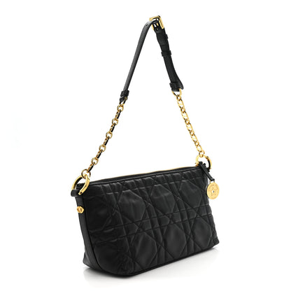Christian Dior Lambskin Macrocannage DiorStar Hobo Bag Black 3 of 11