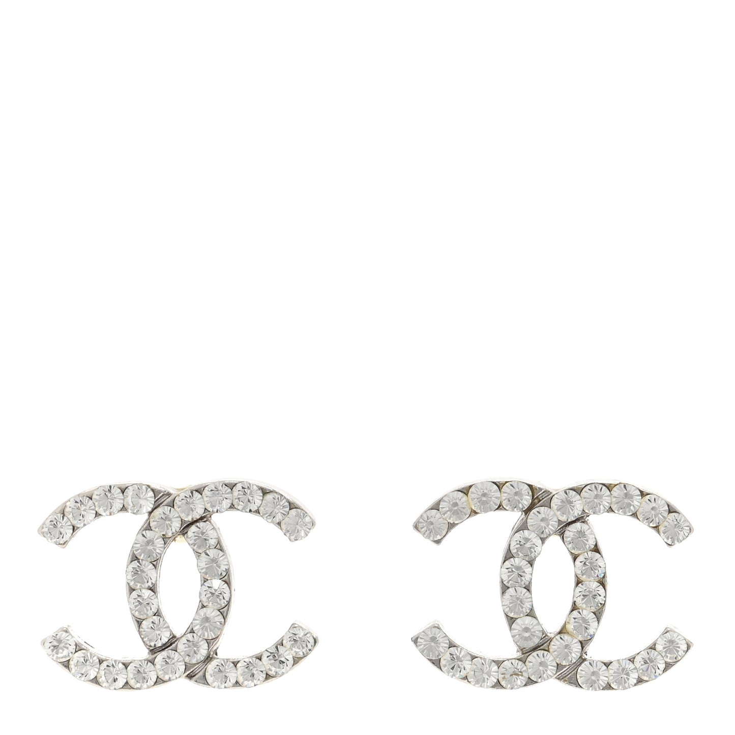 Crystal CC Earrings Silver