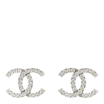 Chanel Crystal CC Earrings Silver 1 of 4