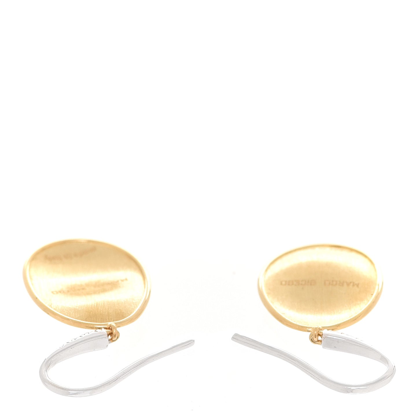 18K Yellow White Gold Diamond Small Lunaria Drop Earrings