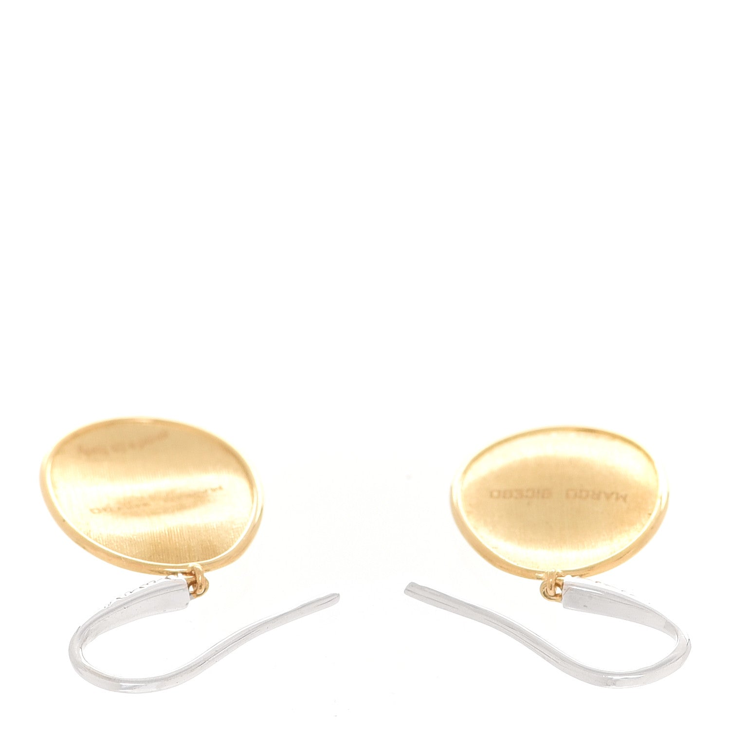 Marco Bicego 18K Yellow White Gold Diamond Small Lunaria Drop Earrings 3 of 4