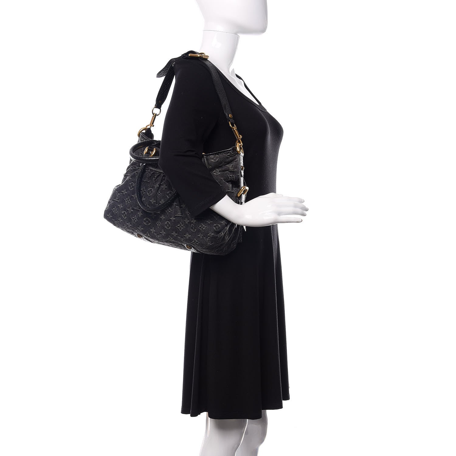 Louis Vuitton Denim Neo Cabby MM Black 2 of 10