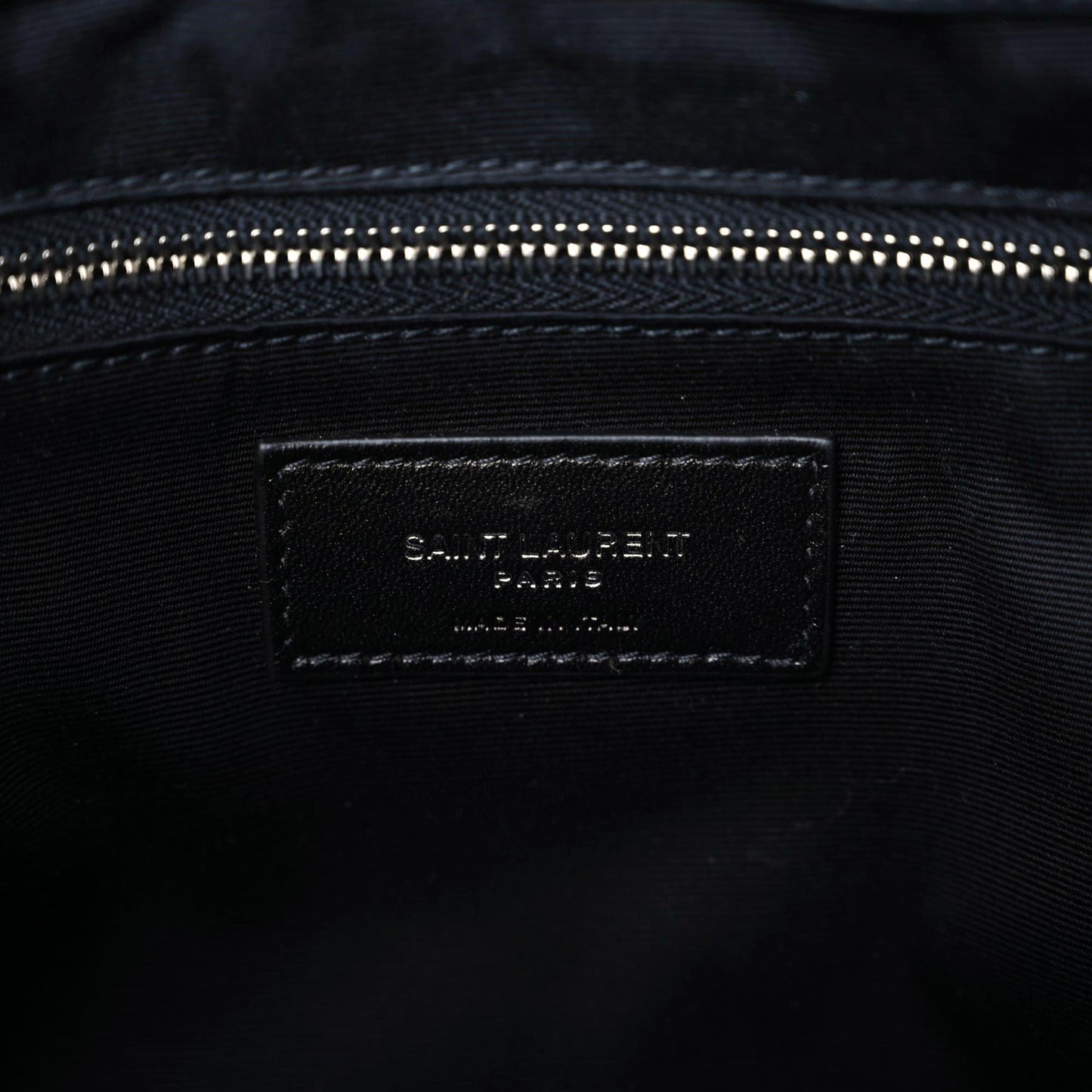 Calfskin Y Quilted Monogram Large Loulou Chain Satchel Black