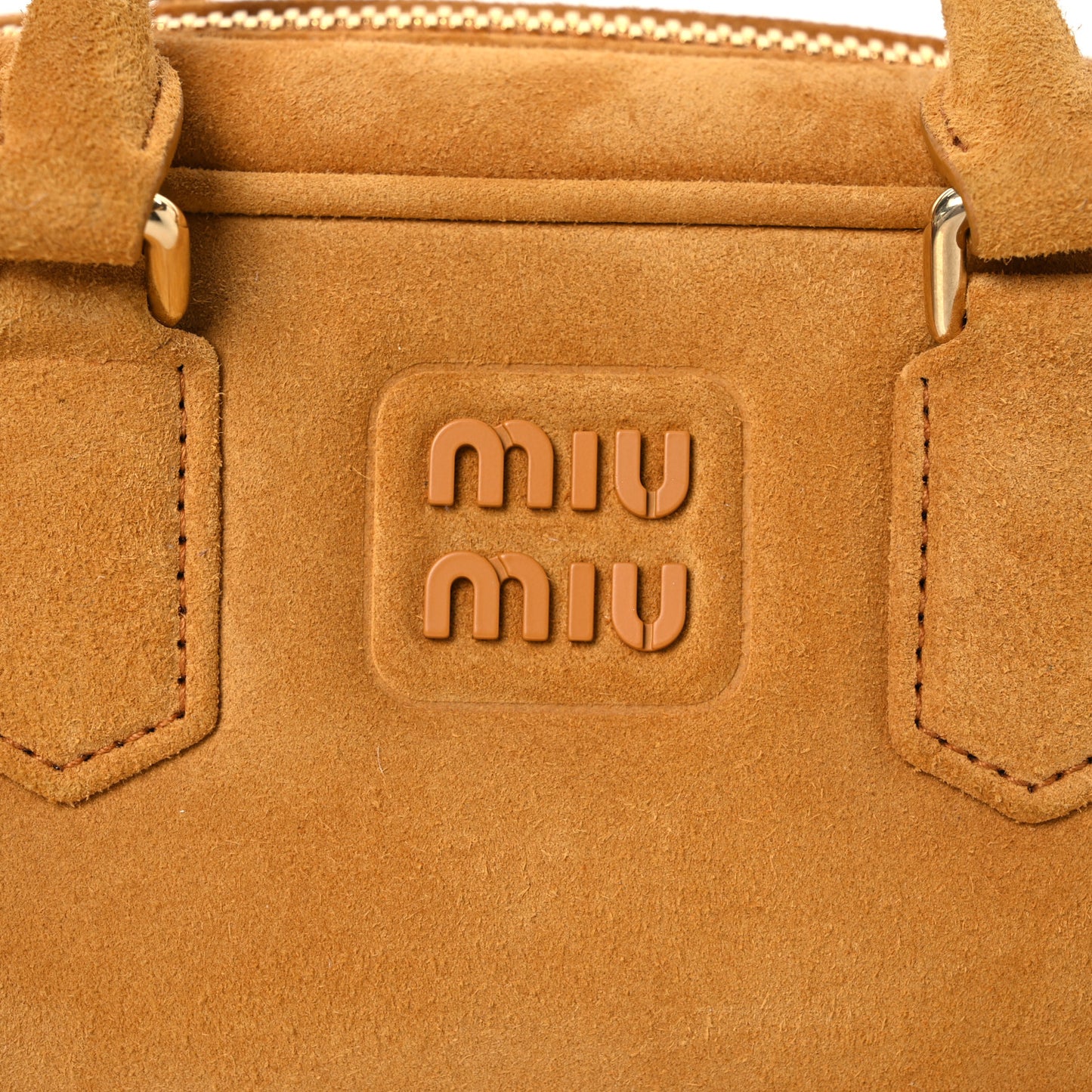 Suede Padded Regular Arcadie Top Handle Bag Whiskey