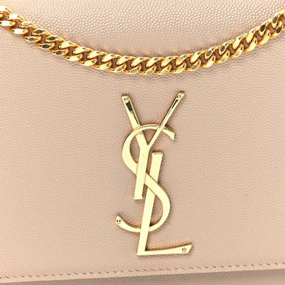 Saint Laurent Grain De Poudre Medium Monogram Kate Satchel Dark Beige 8 of 11