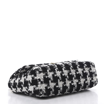 Chanel Tweed Quilted Large 19 Flap Black Ecru White 3 of 10