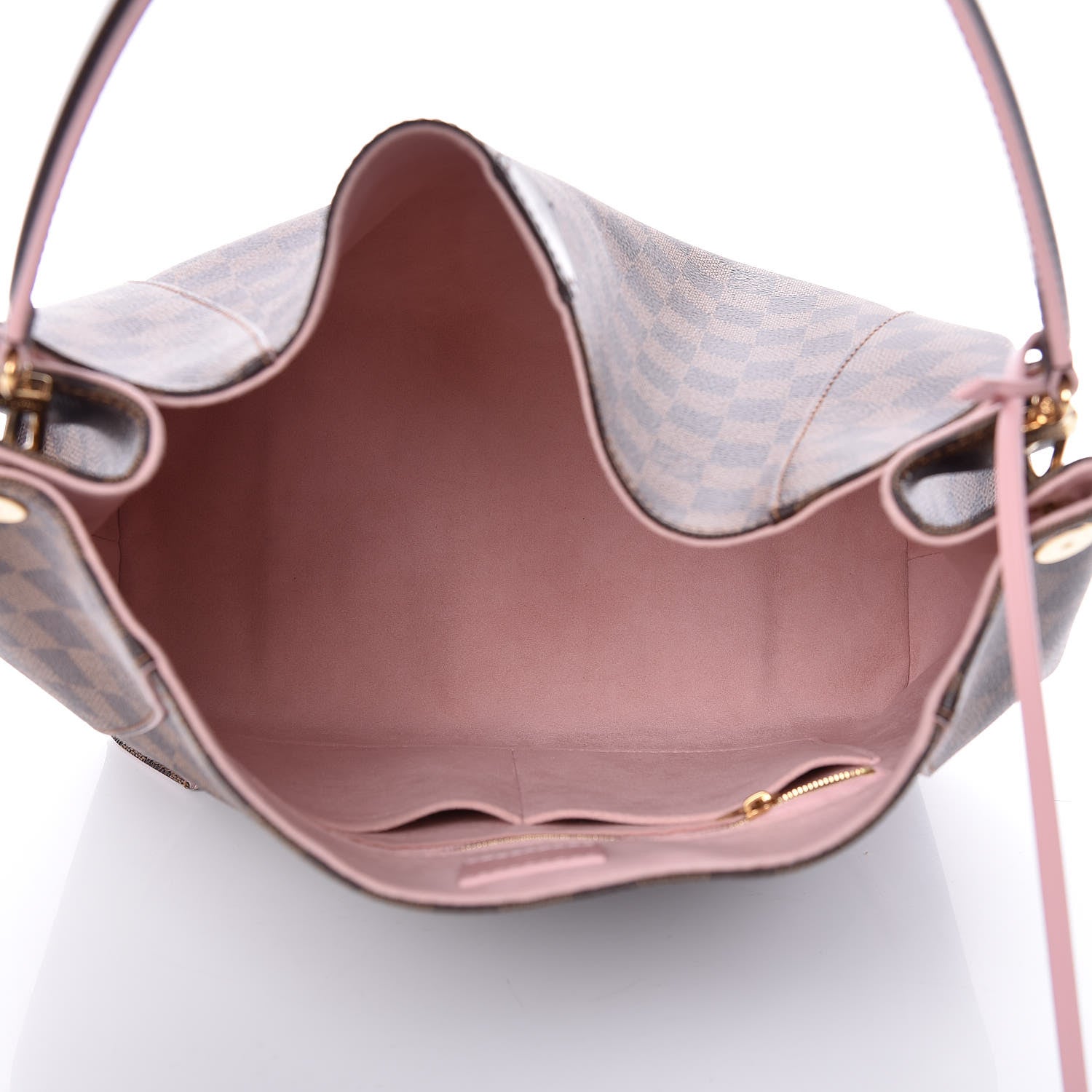 Louis Vuitton Damier Ebene Caissa Hobo Rose Ballerine 7 of 11