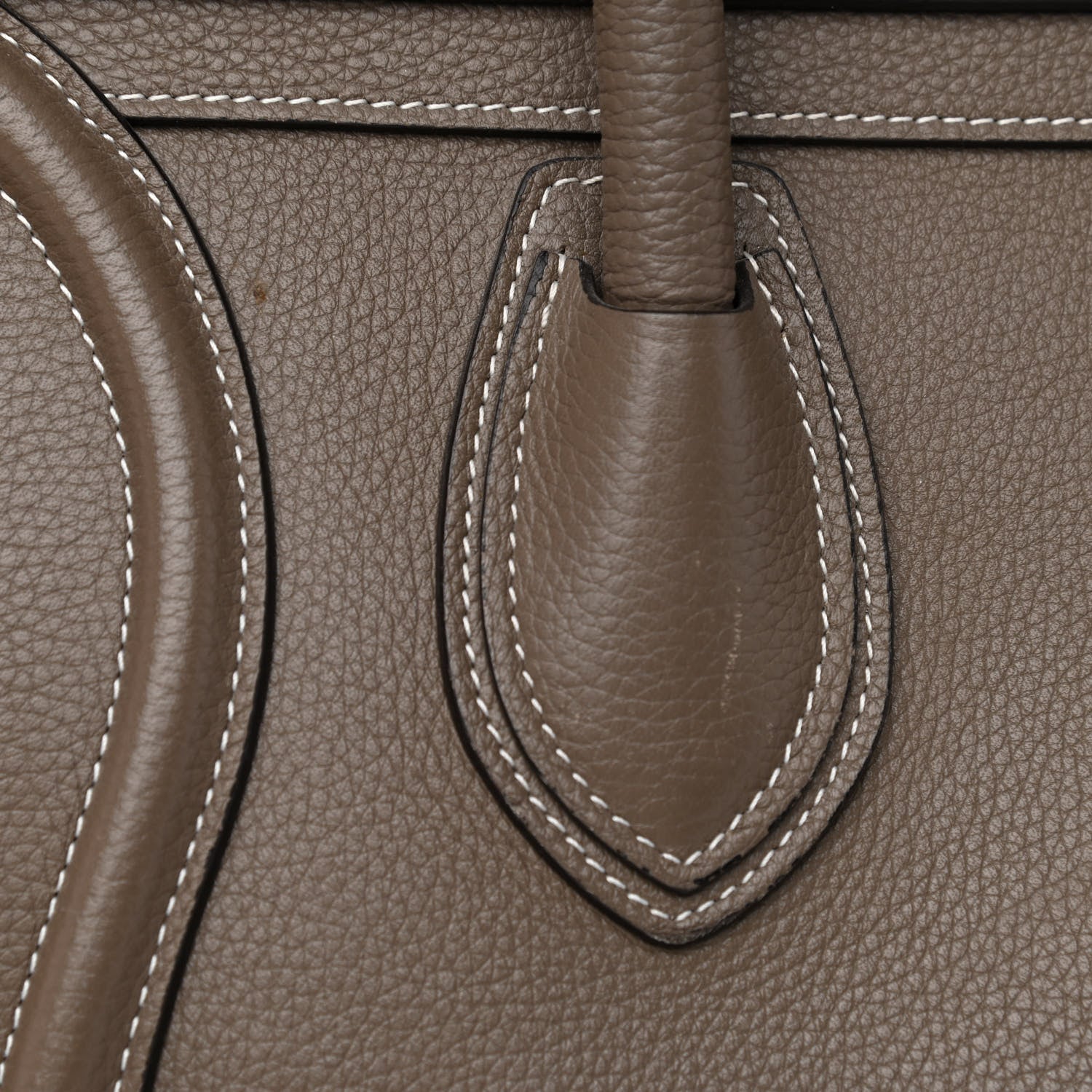 Celine Drummed Calfskin Mini Luggage Bag Souris 12 of 14