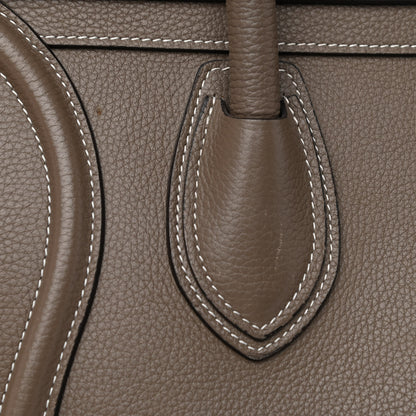 Celine Drummed Calfskin Mini Luggage Bag Souris 12 of 14