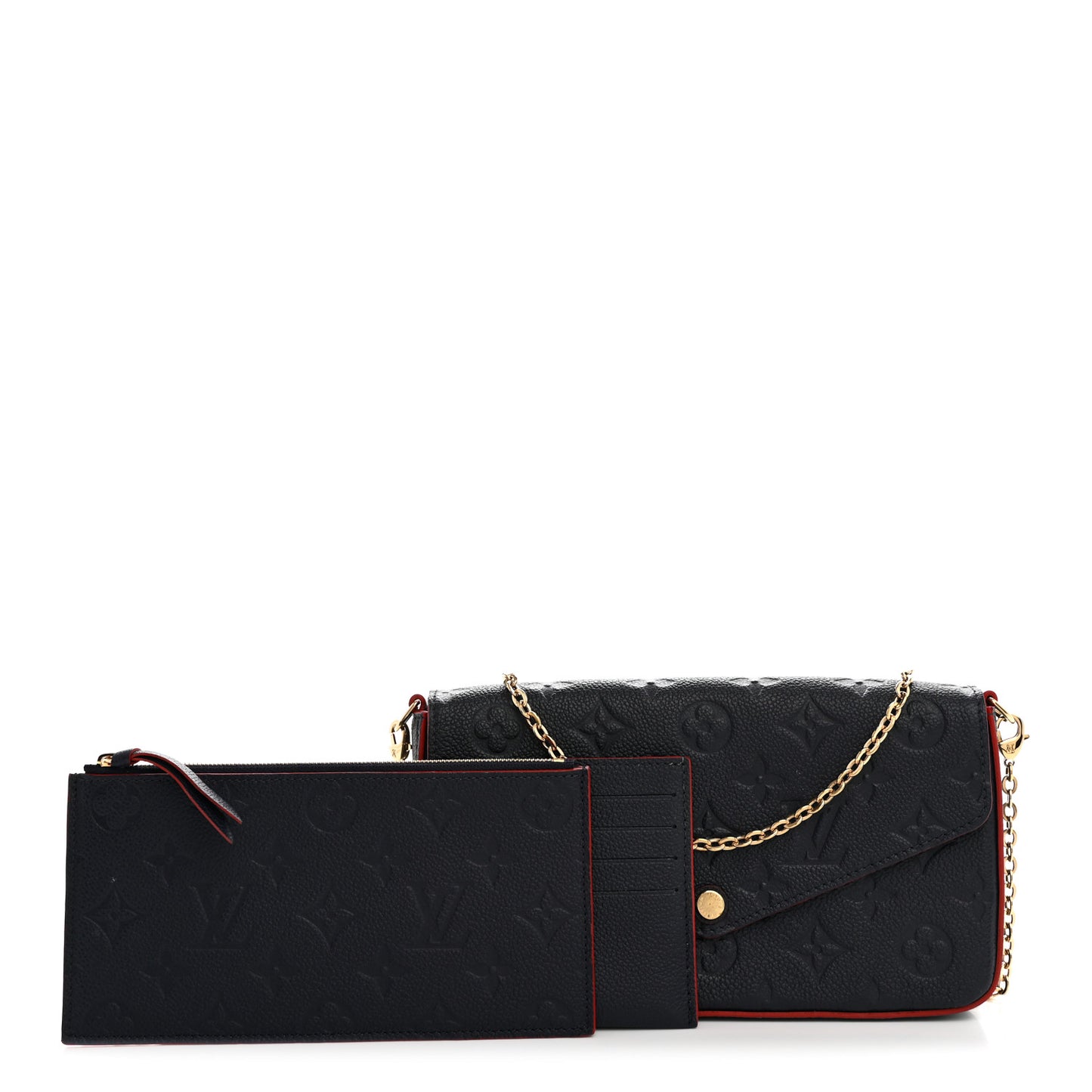 Empreinte Pochette Felicie Chain Wallet Marine Rouge