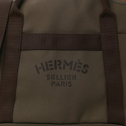 Hermes Toile Sac De Pansage Groom Kaki Feu 8 of 10