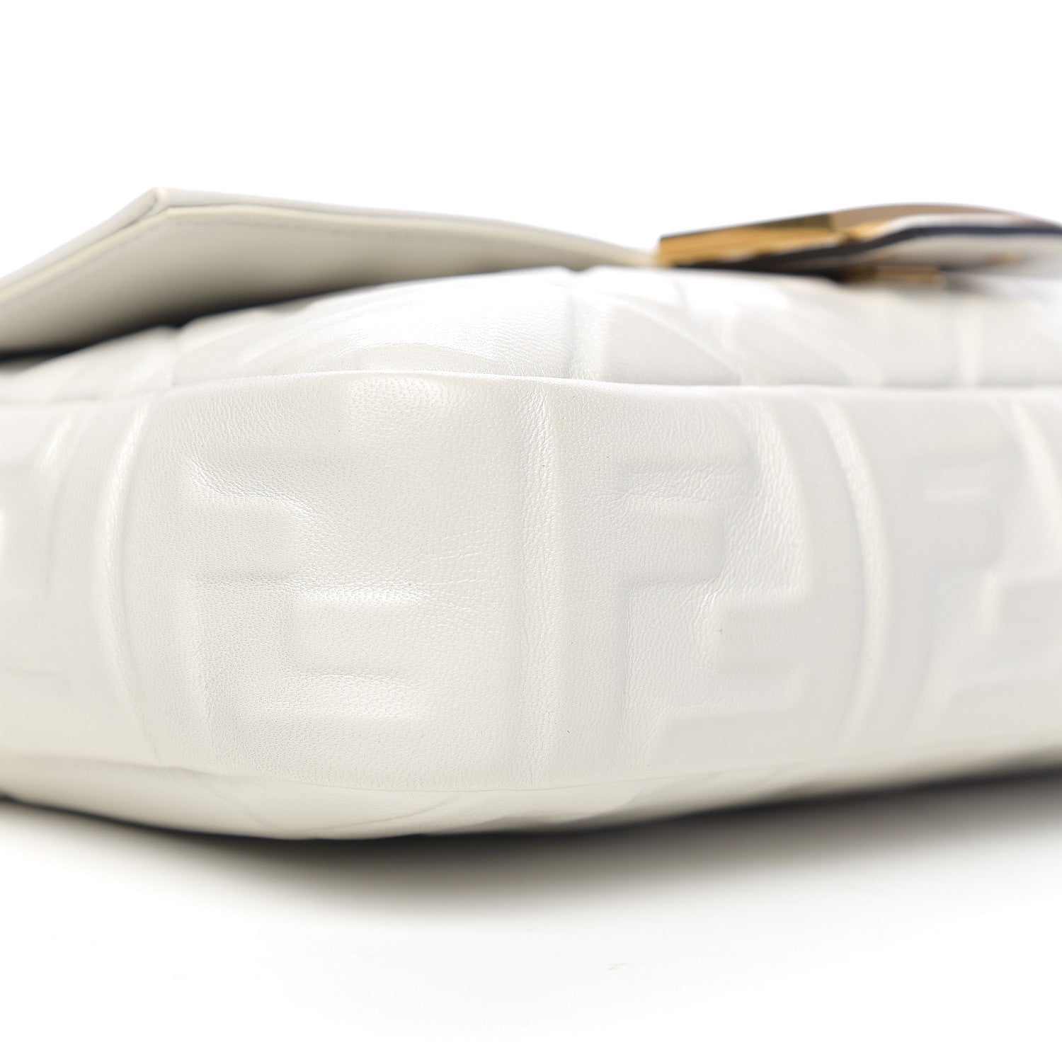 Fendi Nappa FF 1974 Embossed Baguette White 7 of 9