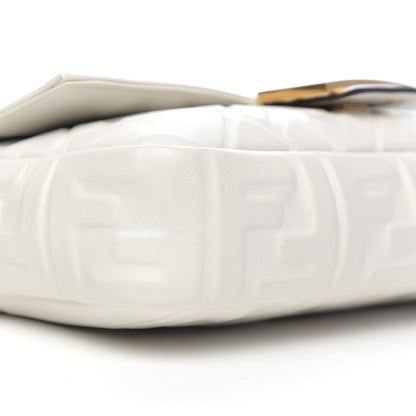 Fendi Nappa FF 1974 Embossed Baguette White 7 of 9