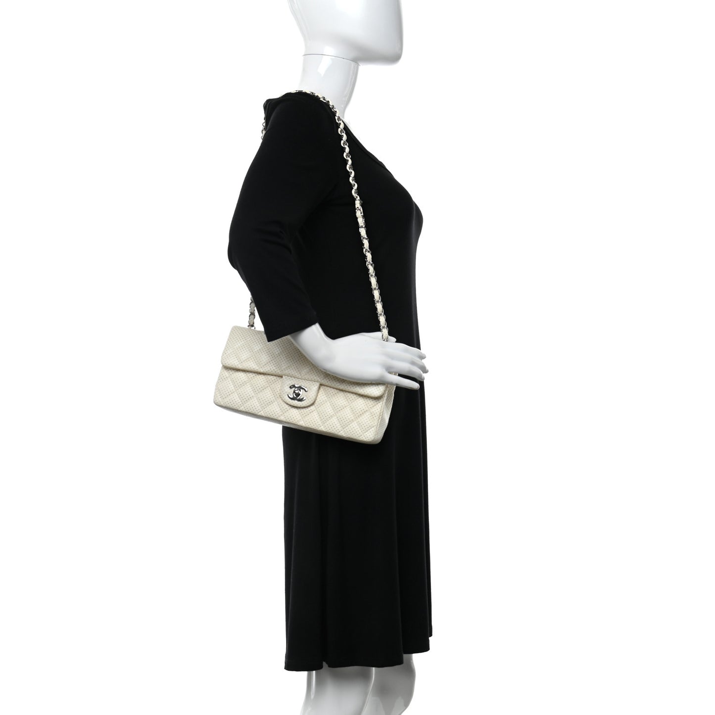 Lambskin Perforated East West Flap White