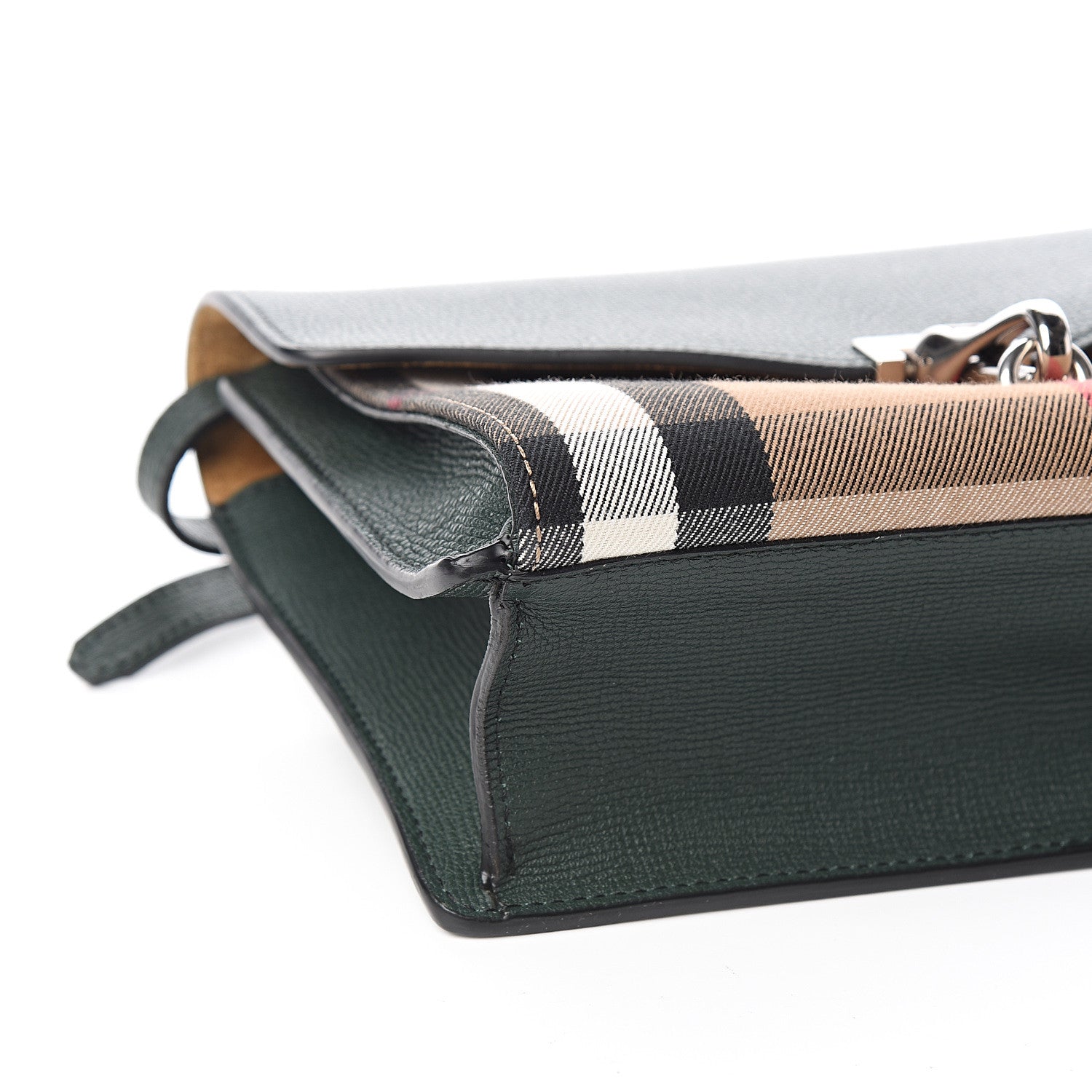 Burberry Derby Calfskin House Check Small Macken Crossbody Bag Dark Bottle Green 8 of 10