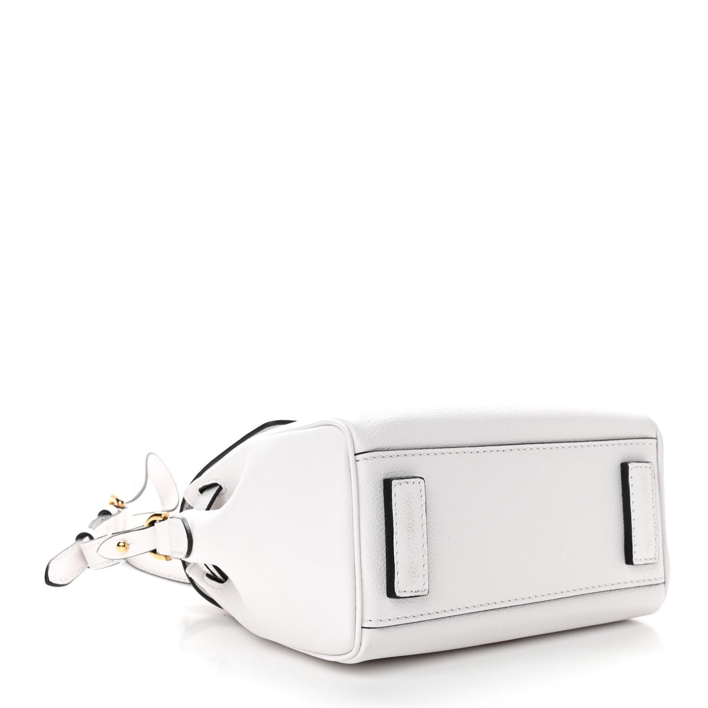 Grained Calfskin Small La Medusa Top Handle Bag Optical White