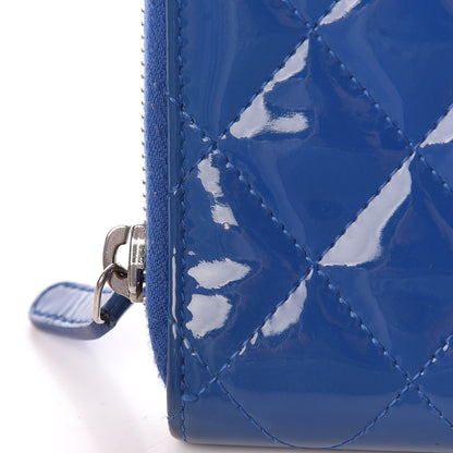 Chanel Patent Quilted Large Zip Around Organizer Wallet Blue 13 of 13