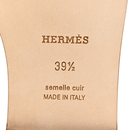 Hermes Box Calfskin Oran Sandals 39.5 Bois De Santal 6 of 8