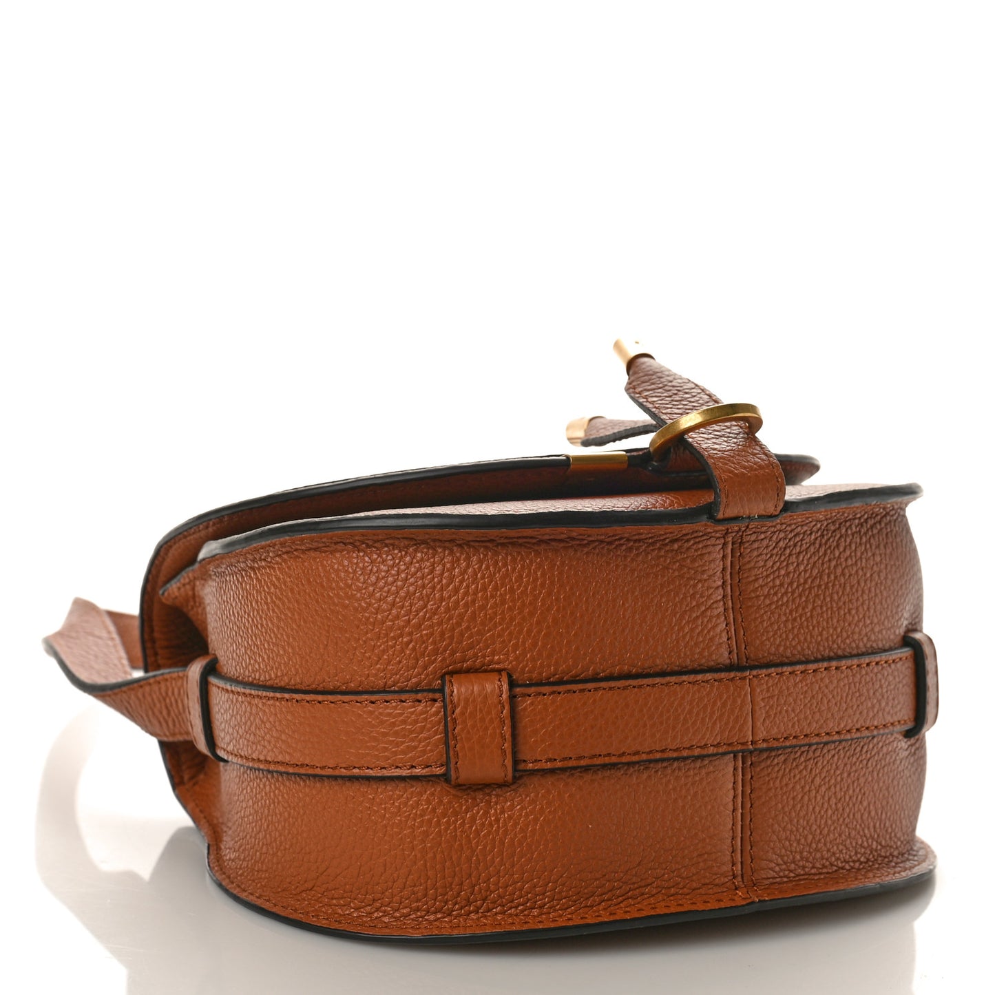Grained Calfskin Small Marcie Saddle Bag Tan