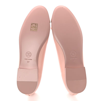 Chanel Lambskin Cap Toe CC Ballerina Flats 37 Light Pink Dark Pink 5 of 10