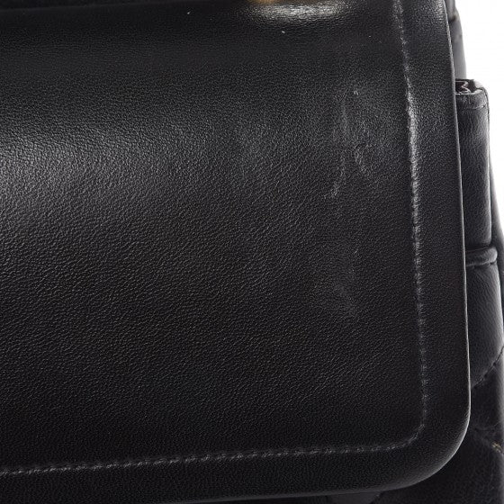 Lambskin Quilted Jumbo Double Flap Black
