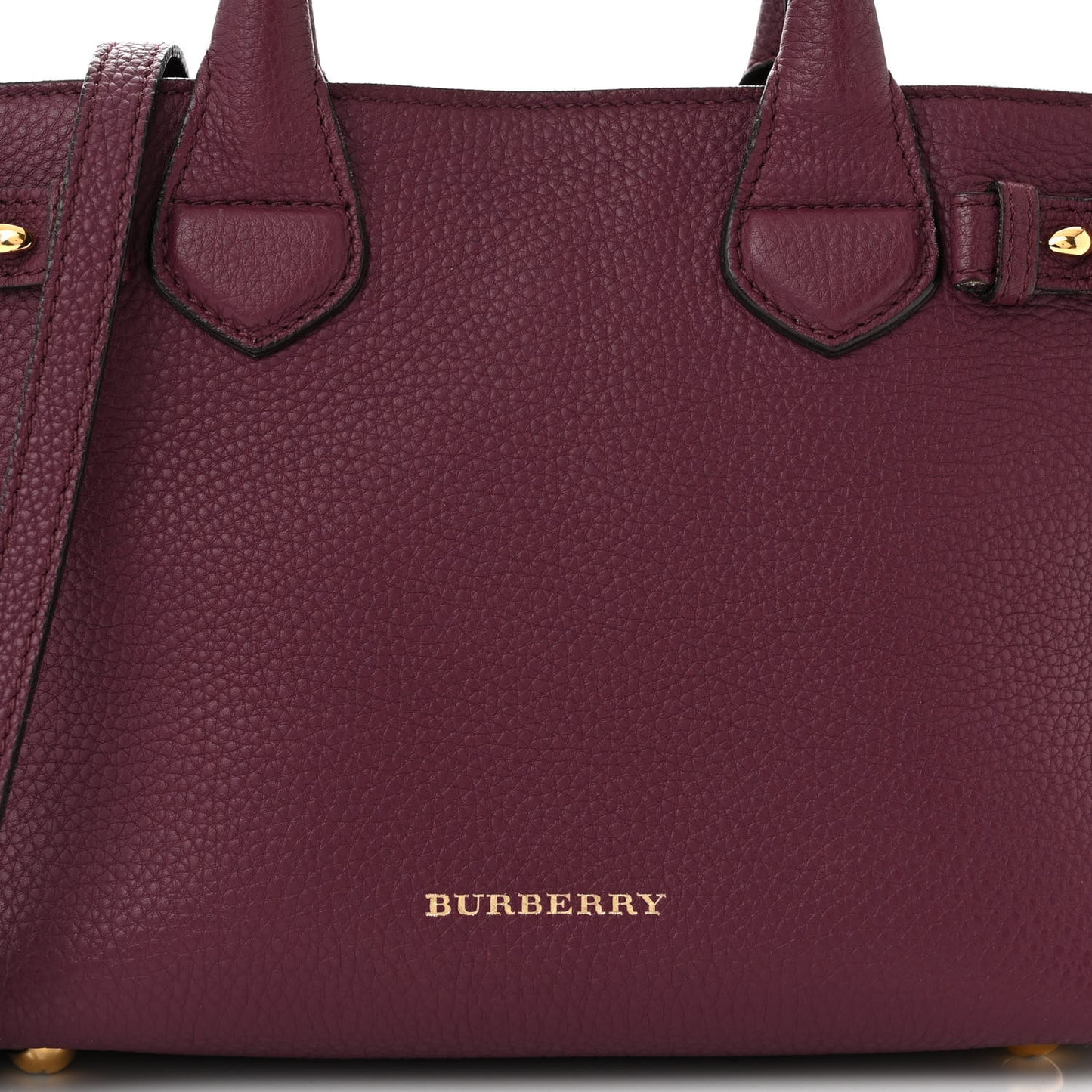 Grainy Calfskin House Check Small Banner Tote Elderberry