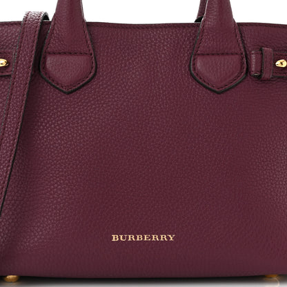 Burberry Grainy Calfskin House Check Small Banner Tote Elderberry 9 of 12