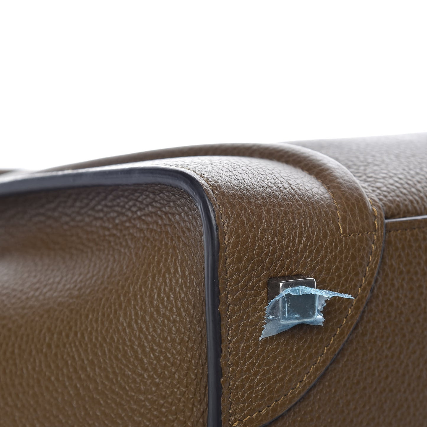 Drummed Calfskin Mini Luggage Moss Green