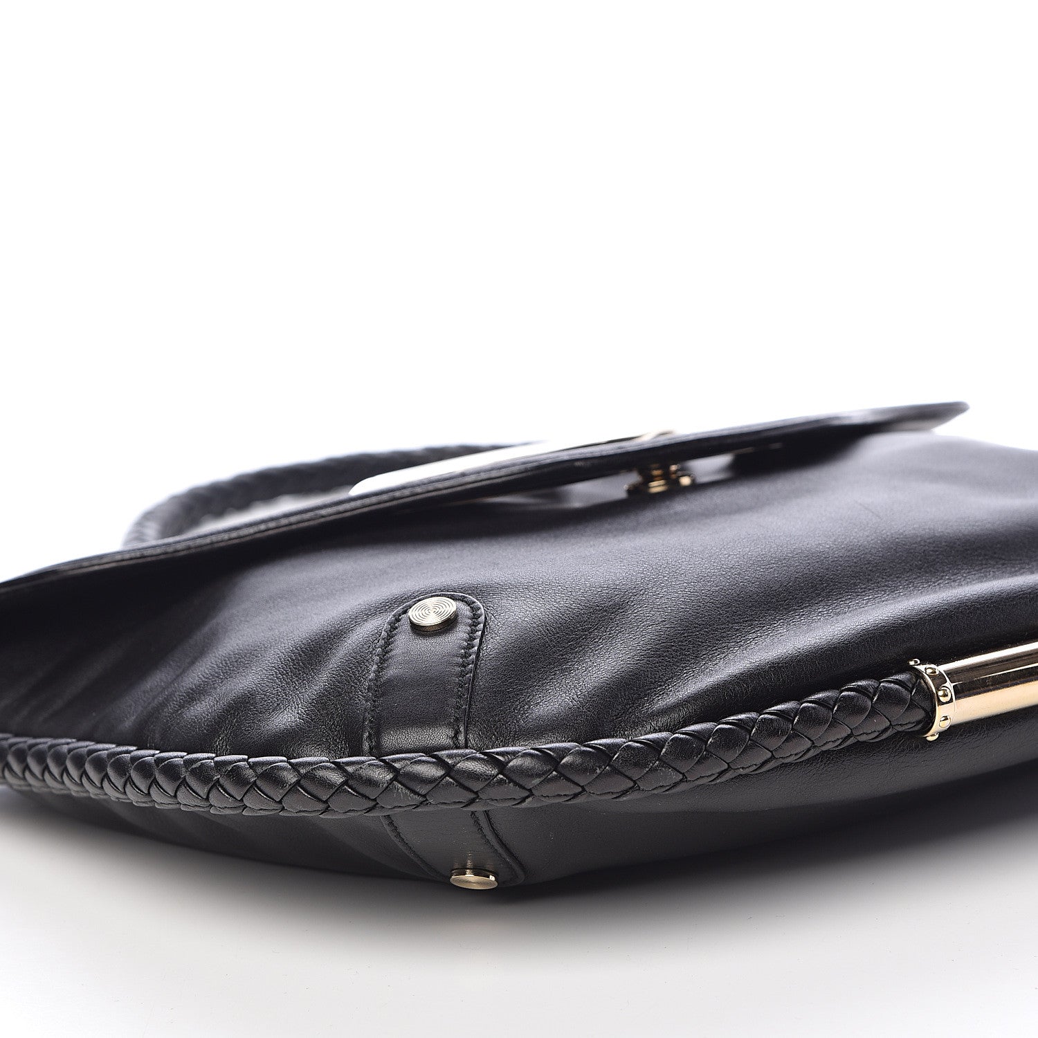 Gucci Calfskin Medium Britt Tassel Shoulder Bag Black 14 of 15
