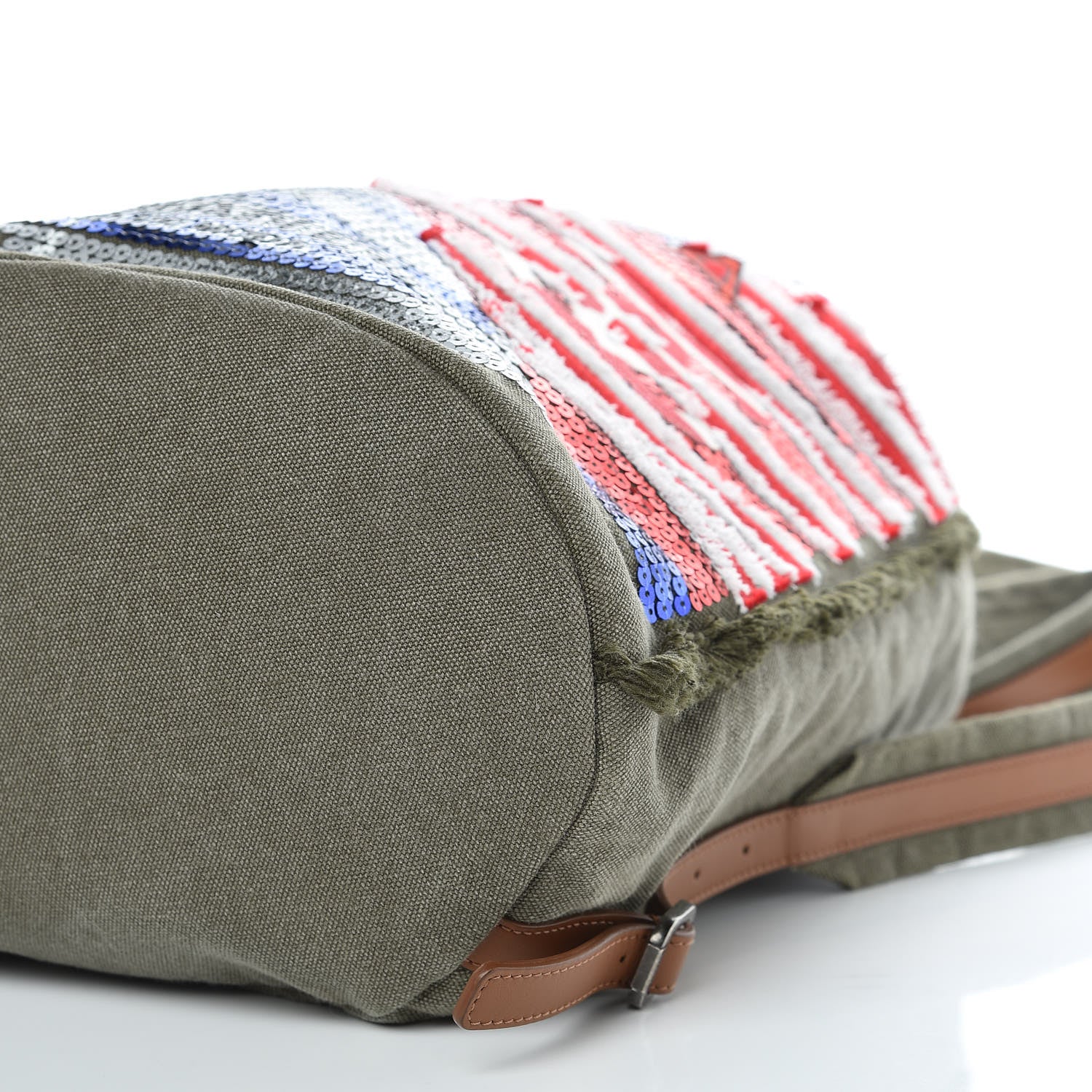 Chanel Canvas Sequins Cubano Trip Backpack Khaki 6 of 9