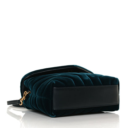 Saint Laurent Velvet Y Quilted Monogram Toy Loulou Crossbody Bag Dark Ottanio 6 of 31