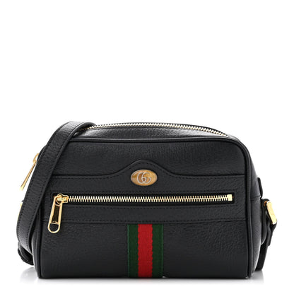 Gucci Calfskin Web Mini Ophidia Shoulder Bag Black 1 of 10