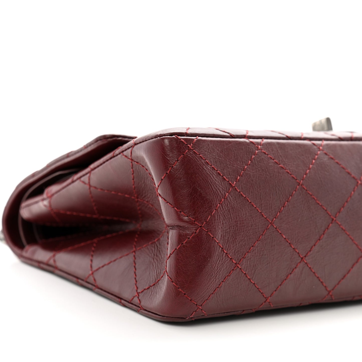 Aged Calfskin Quilted 2.55 Reissue 226 Flap Dark Burgundy
