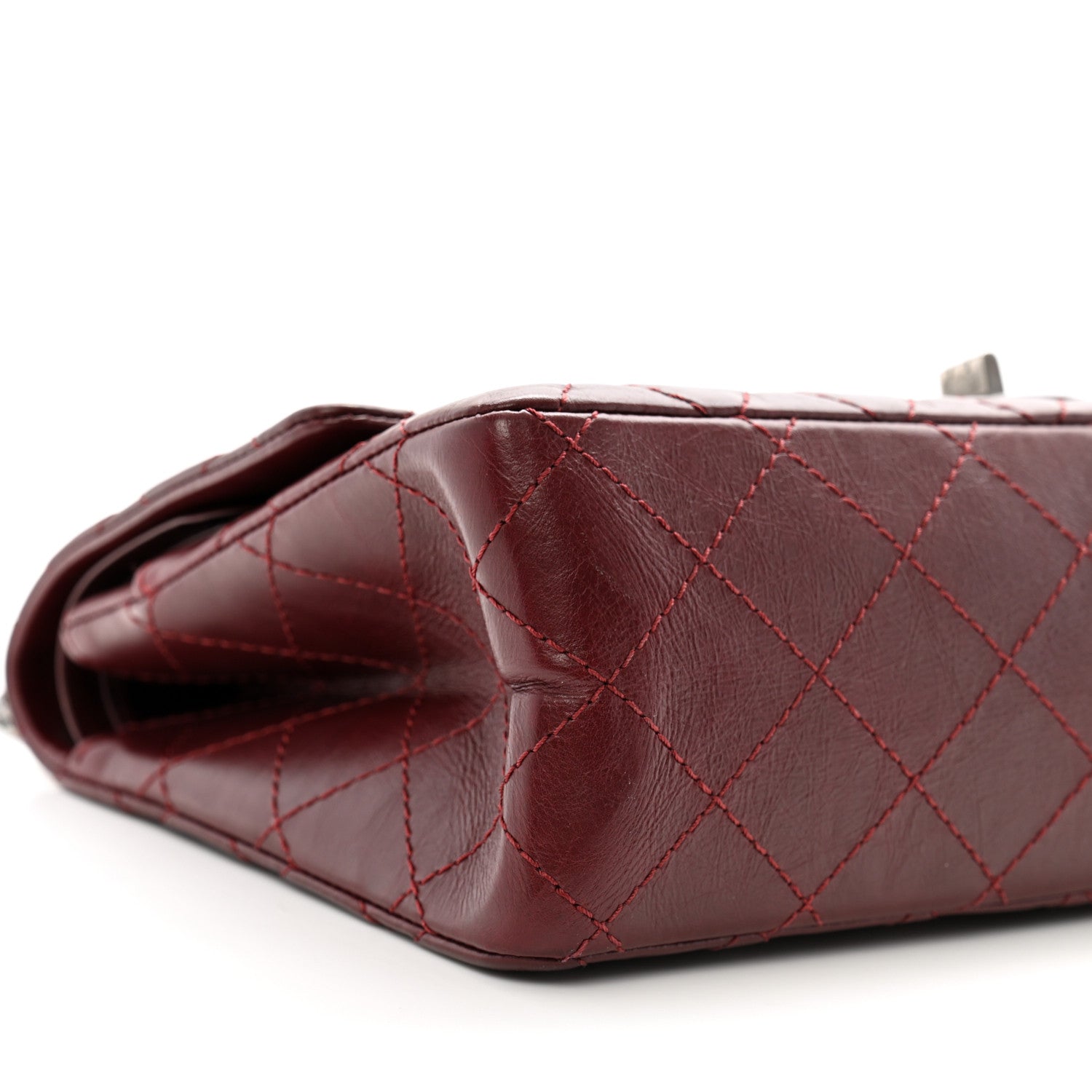 Chanel Aged Calfskin Quilted 2.55 Reissue 226 Flap Dark Burgundy 9 of 10