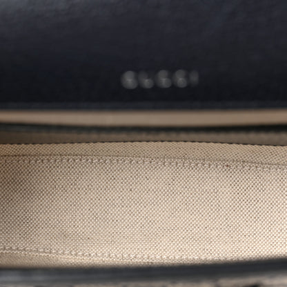 Gucci GG Supreme Monogram Textured Dollar Calfskin Web Mini Horsebit 1955 Shoulder Bag Beige Blue 5 of 10