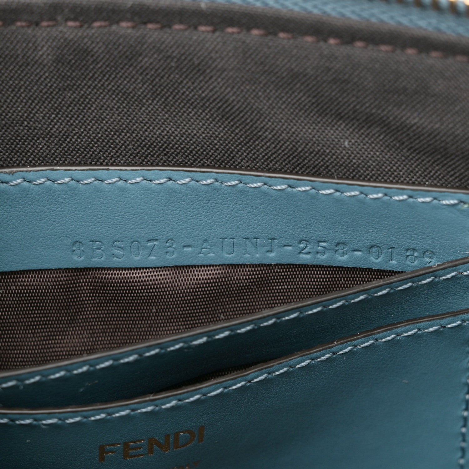 Fendi Denim Effect Fabric Jacquard FF Baguette Pouch Blue 7 of 12