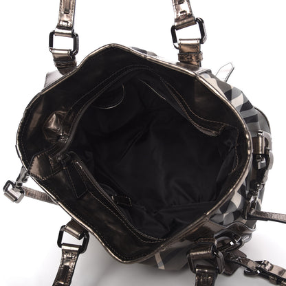 Burberry Calfskin Smoked Check Chain Strap Shoulder Bag 5 of 13