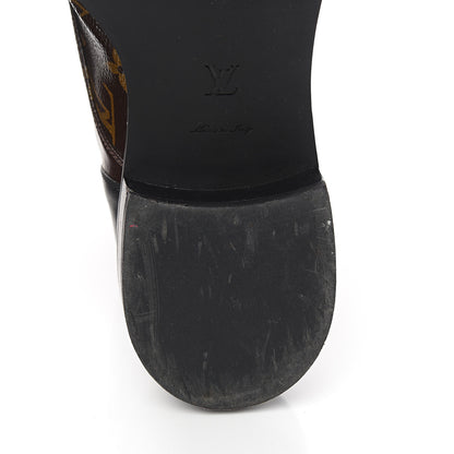 Louis Vuitton Calfskin Monogram Wonderland Flat Ranger Boots 41 Black 8 of 10