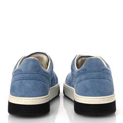 Chanel Suede Calfskin Womens CC Sneakers 40 Blue 6 of 10