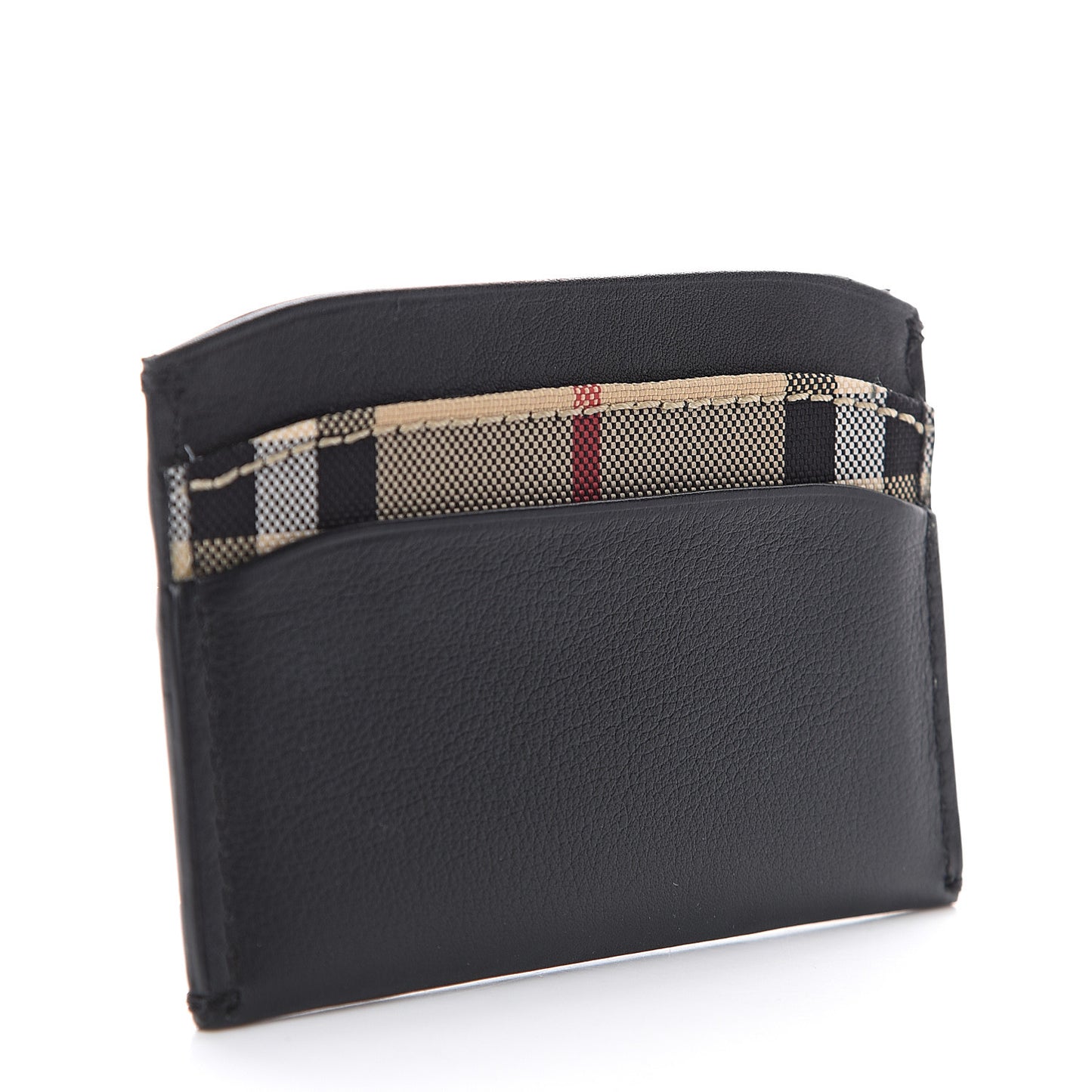 Calfskin Horseferry Check Izzy Card Case Black