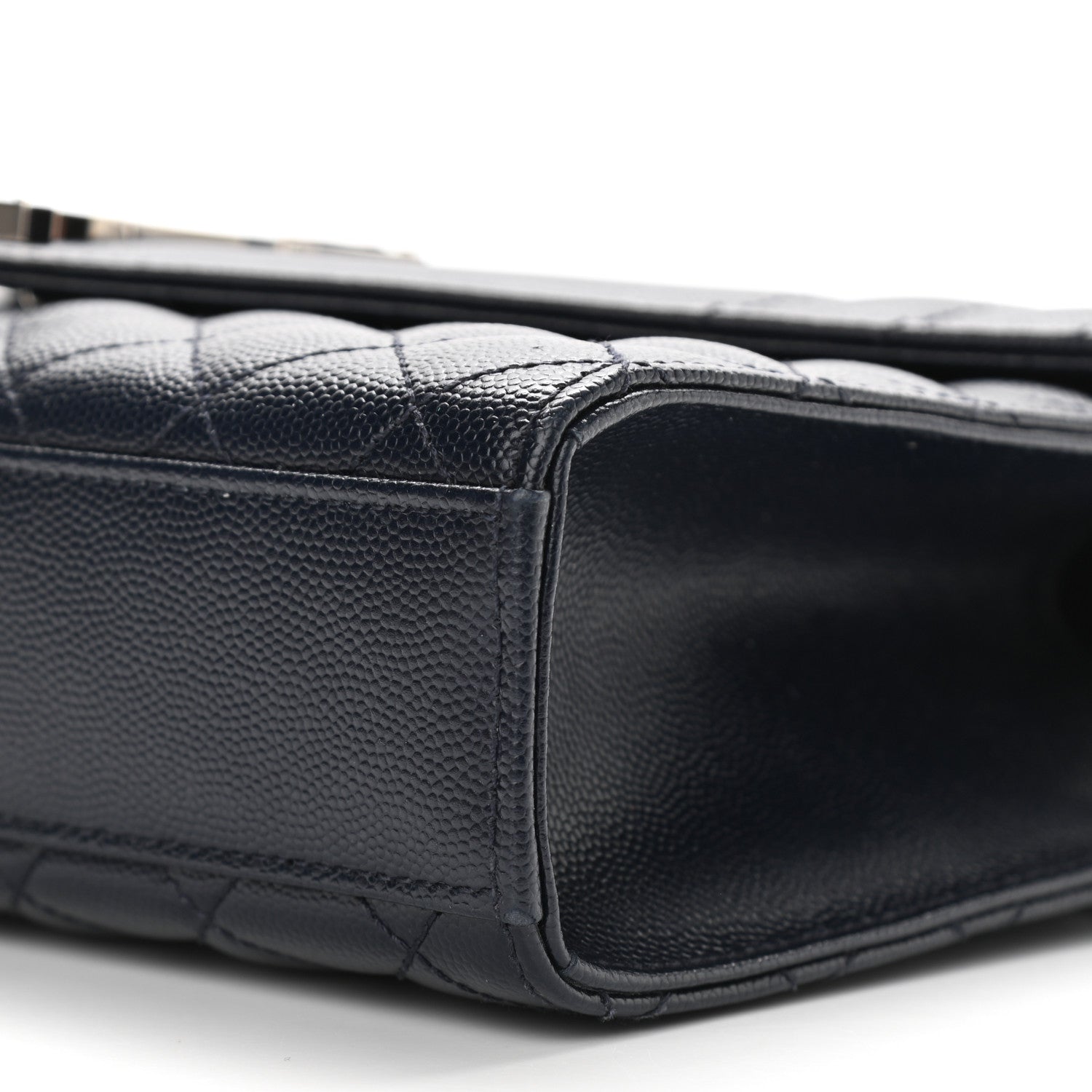 Saint Laurent Grain De Poudre Textured Mixed Matelasse Triquilt Medium Monogram Satchel Deep Marine 8 of 12